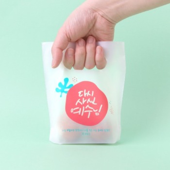 자체브랜드 그레이스벨 부활절 2구 친환경 손잡이 비닐 (10매)  핑크